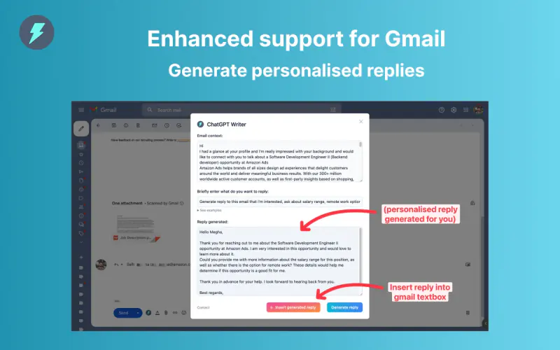 ChatGPT Writer - Write mail, messages with AI