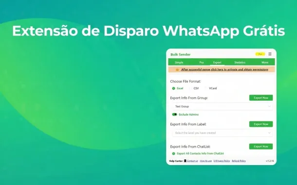 Disparador de WhatsApp gratuito com processo transparente (status, exportação e reenvio) - WA Web Sender