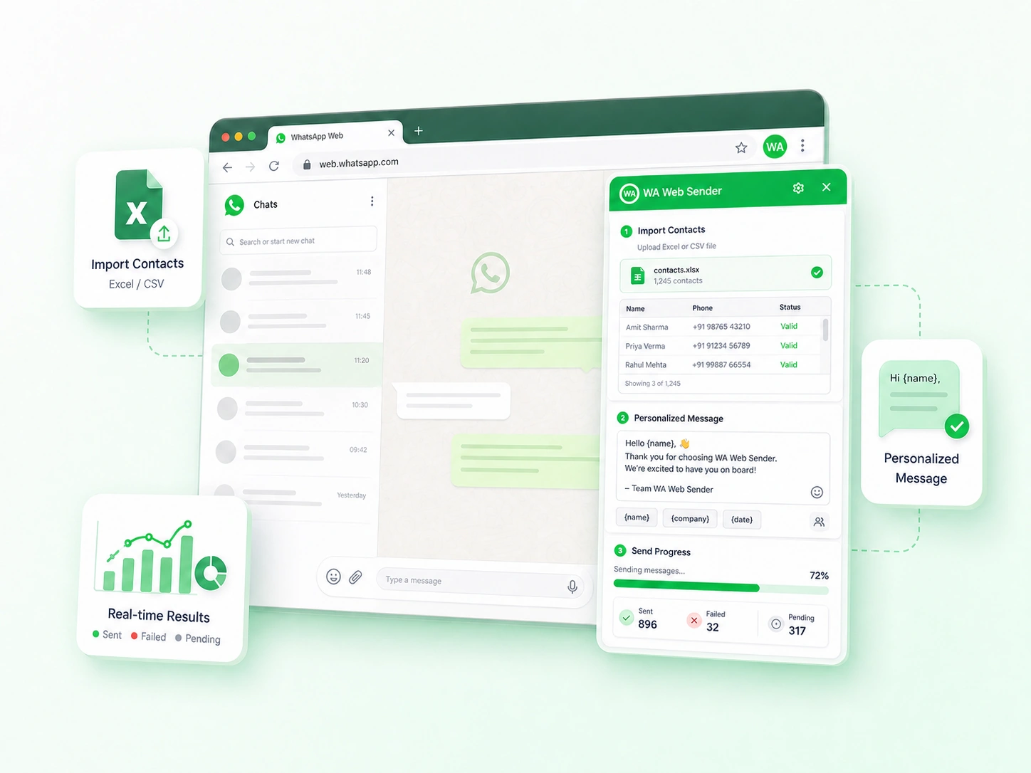 WA Web Sender – The Free WhatsApp Sender Chrome Extension