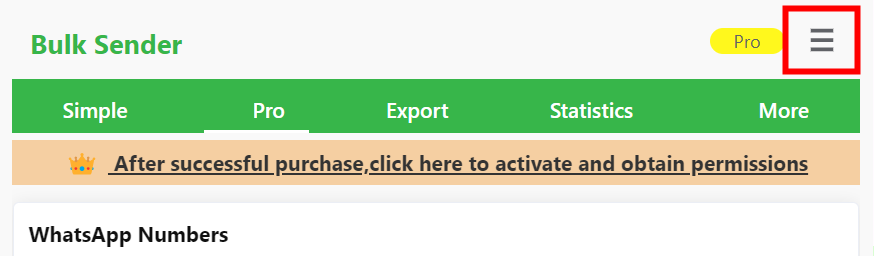 Bulk Sender More menu with unsubscribe