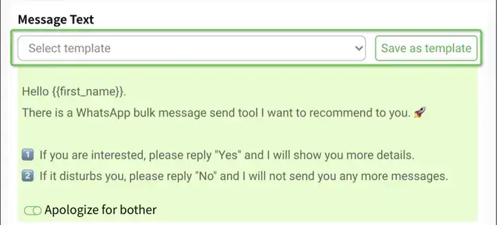Download Excel Template, Upload Excel, Click to insert Personalized Field