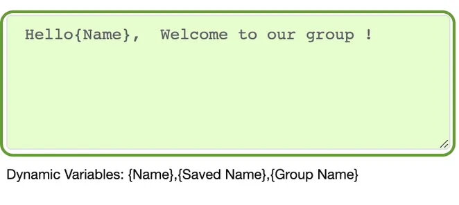 Enter message with placeholders