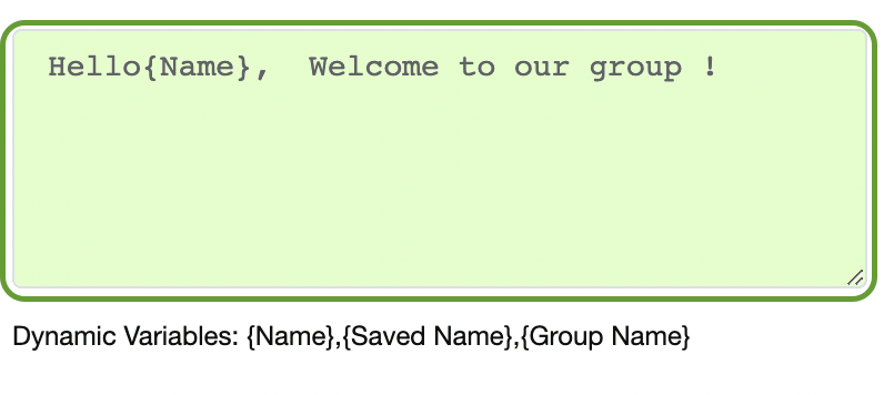 Enter message with placeholders