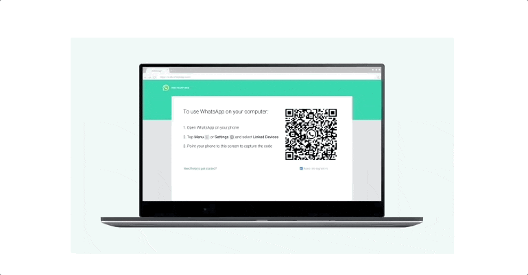 Scan QR code to link WhatsApp Web