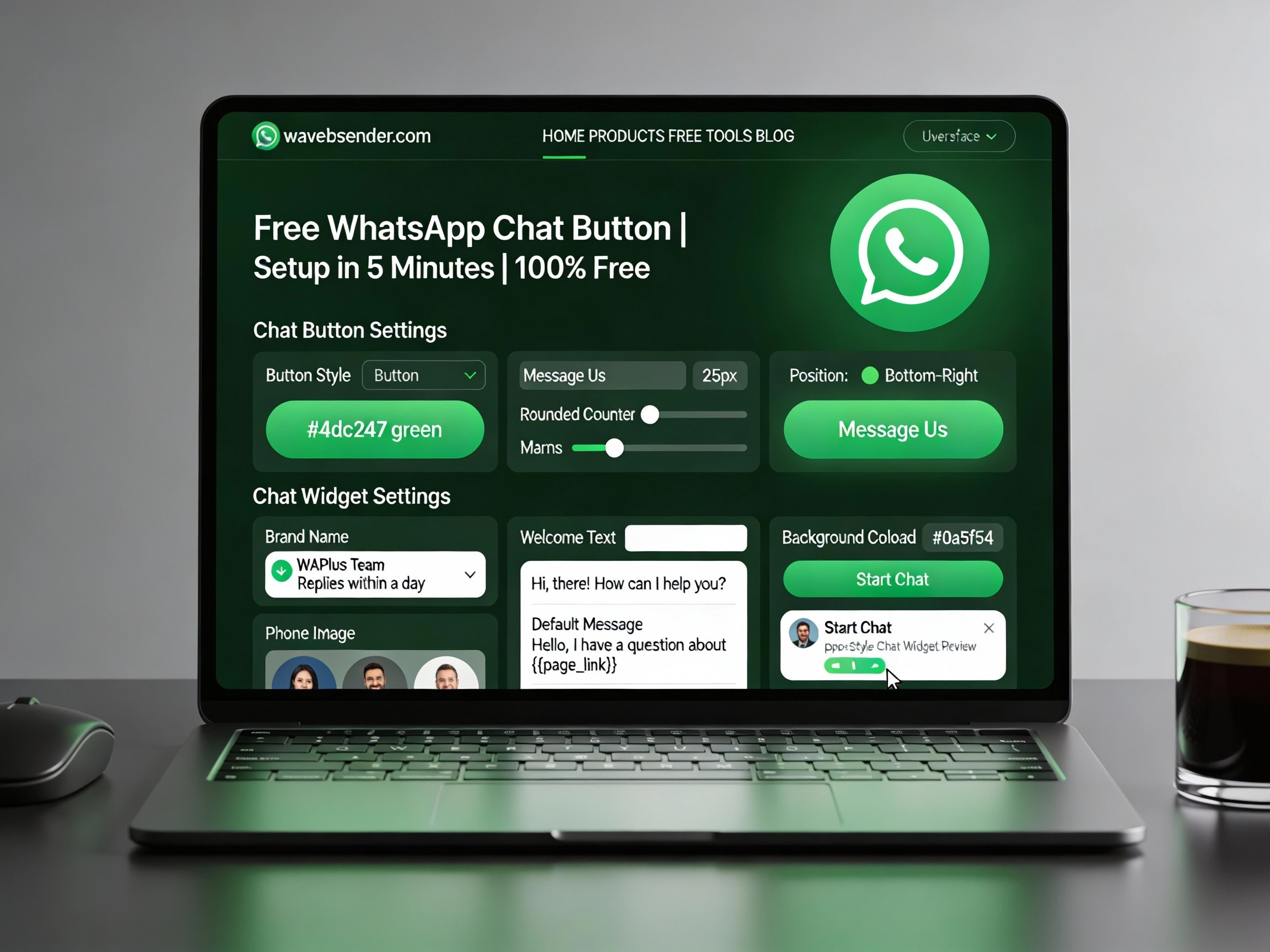 Botón de Chat Gratuito de WhatsApp - WAWebSender